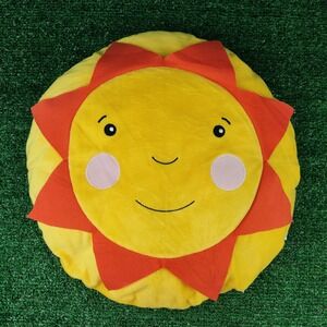 IKEA Sun Pillow Unisex 16" Yellow SOLIGT Plush Round Decorative Cushion Nursery